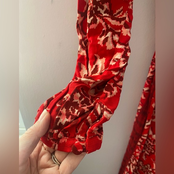 Red Floral Boho MIDI Dress - Picture 7 of 14